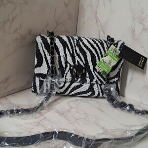 Badgley Mischka Zebra Print Sequin Crossbody Bag - New with Tags